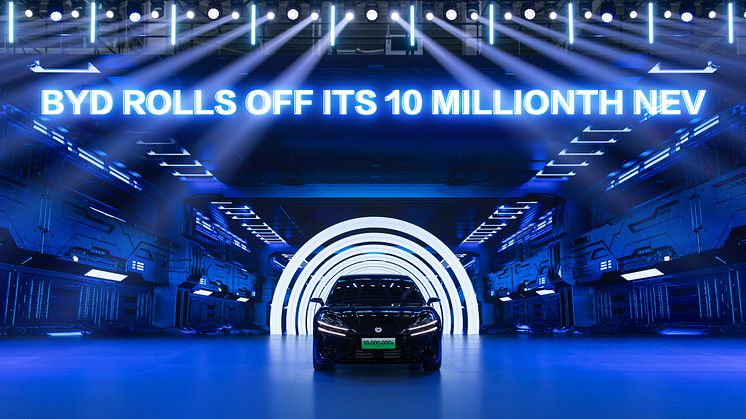 BYD firar 30 år och når 10 miljoner tillverkade NEV