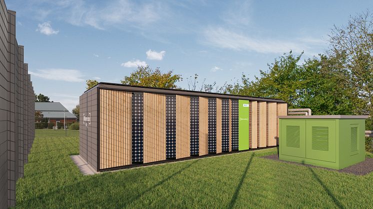 Die Visualisierung zeigt: Die Wärmebox ist kaum größer als ein Standard-Seecontainer.