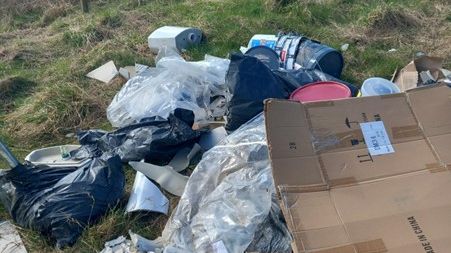 Waste dumped at Mode Hill in Whitefield