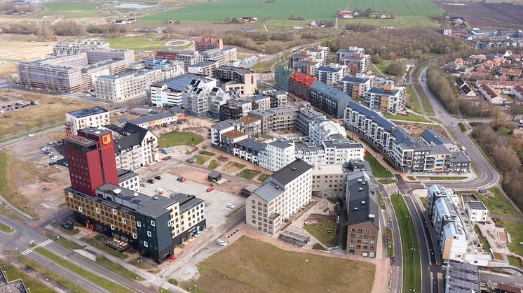 Södra Brunnshög i norra Lund. Fotograf: Petter Duvander, Kraftringen. 