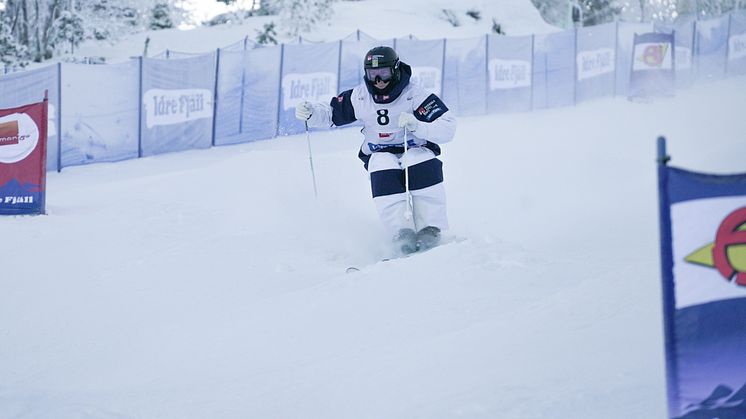 Filip Gravenfors från tävlingarna på Idre Fjäll 2023. Filip kom på en total tredjeplats på världscupen 23/24.