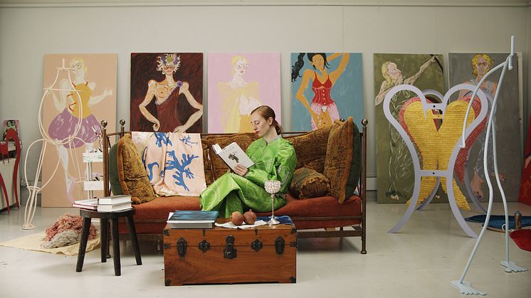 Artist Constace in Munchs Ekely Studio where she has worked for the last year in the run up to her show at MUNCH. 