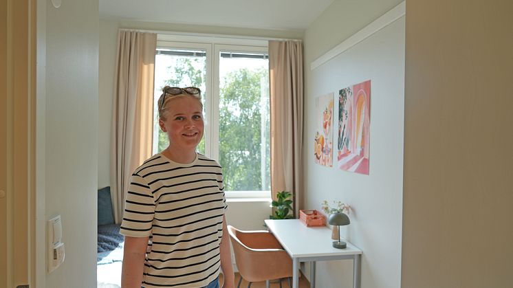 Benedicte er en av studentene som var på visning av nye studentboliger i Nydalen.