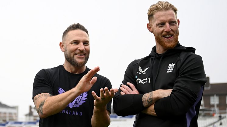 England Men's Test Captain Ben Stokes (right) and Head Coach Brendon McCullum (Getty Images)