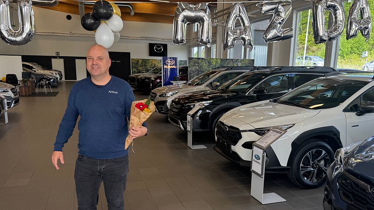 Andreas Grönman i bilhallen på Auto 7H