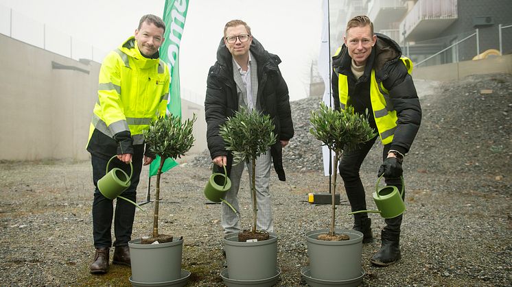 Tre gröna startskott för 380 nya bostäder i centrala Handen
