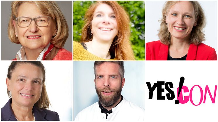 Panelisten am 10.5. auf der YES!CON: Heidrun Thaiss, Esther Meyer, Ulrike Haug, Ursula Will, Robert Hüneburg (v.l.n.r.)