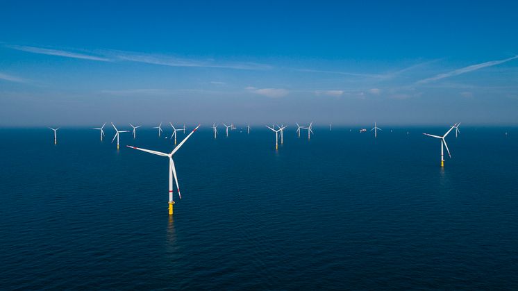 <span>EnBW Sverige AB ansöker om att få undersöka förutsättningarna för havsbaserad vindkraft. Bilden visar moderbolagets vindpark Hohe See und Albatros.</span>