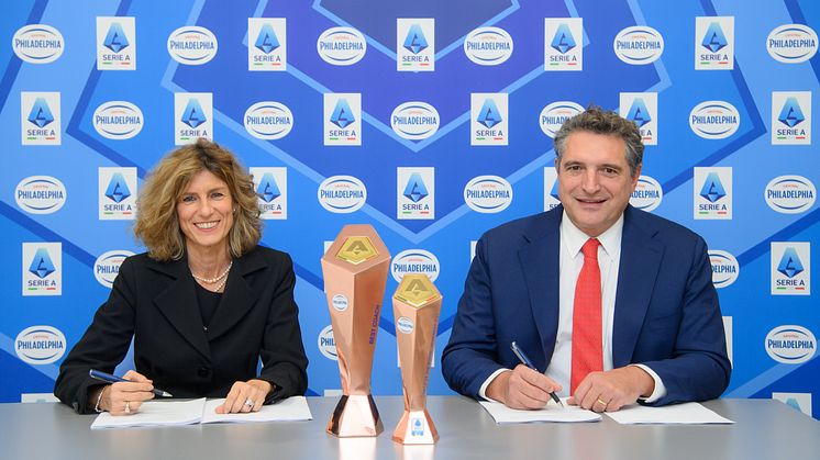 Silvia Bagliani, Presidente e Amministratore Delegato di Mondelēz Italia S.r.l. e Luigi De Siervo, Amministratore Delegato di Lega Serie A