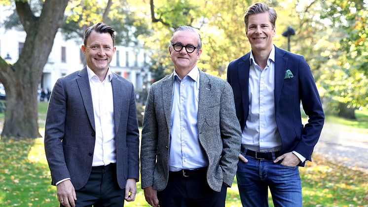 Resona välkomnar Johan Skoglund som delägare och styrelseledamot. Från vänster: Fredrik Bele, partner och vd. Johan Skoglund, delägare och styrelseledamot. Sam Giertz, partner och styrelseordförande.