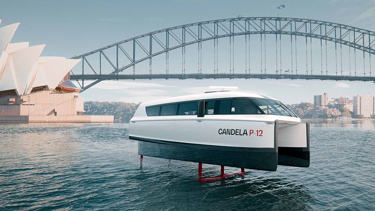 Candela P-12, the world's first foiling electric ferry, is already in operation within Stockholm's public waterborne transport system. Now, Candela is bringing this technology to Sydney.