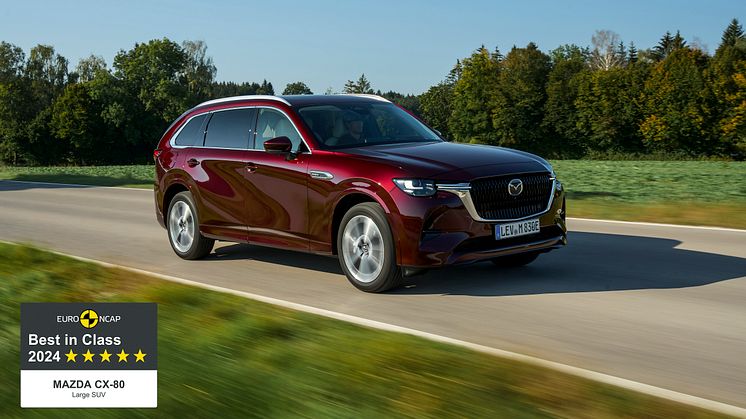 Mazda CX-80 utsedd till ”Bäst i klassen” av Euro NCAP