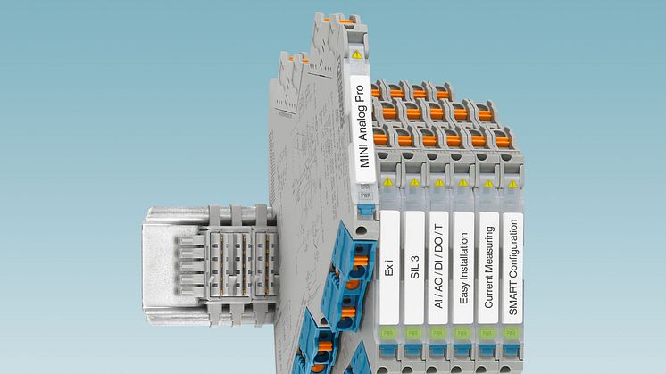 Highly compact Mini Analog Pro Ex i signal conditioners and measuring transducers with comprehensive approval package