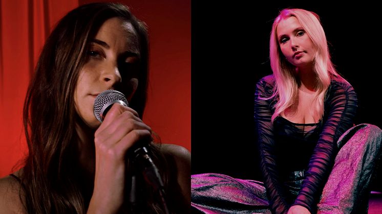 Amanda Aasa och Hanna Raf, två i den långa rad artister som framträder under Musik på stan i Halmstad.
