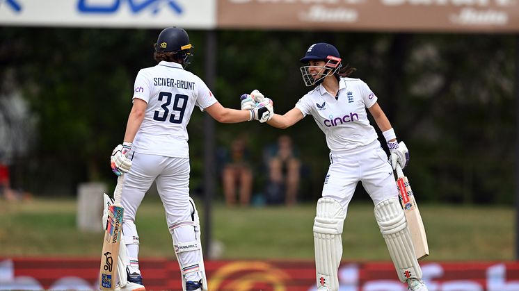 Nat Sciver-Brunt and Maia Bouchier's 150 run partnership. Photo by Johan Rynners - ECB/ECB via Getty Images