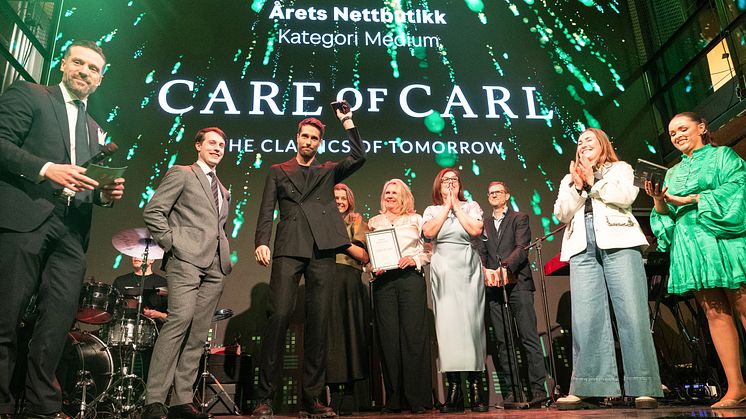 TRIPPEL VINST: Care of Carl har för tredje året i rad utsetts till årets nätbutik i Norge. Foto: Posten Bring