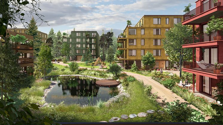 Public Property Invest og LINK Arkitektur søker om å transformere eksisterende næringspark til et aldersvennlig generasjonsnabolag i Kongsvinger. 