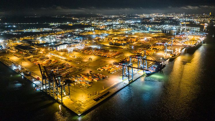 The container terminal at the Port of Gothenburg. Photo: The Port of Gothenburg.
