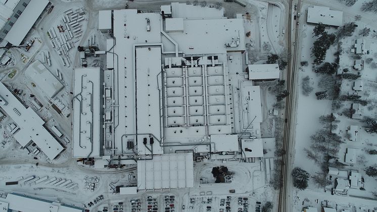 Ilmakuvaa Jyväskylän Rautpohjan tehtailta.