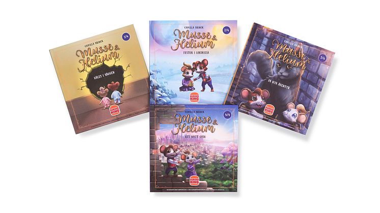 Toy Promotion has successfully produced and delivered four activity books and four storybooks featuring Musse & Helium for Burger King Scandinavia’s King JR Meal campaign.