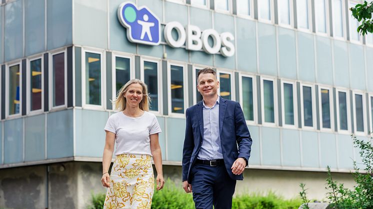 Marianne Gjertsen Ebbesen, konserndirektør Boligutvikling Trehus i OBOS og Rasmus Nord, administrerende direktør i Sweco Norge.
