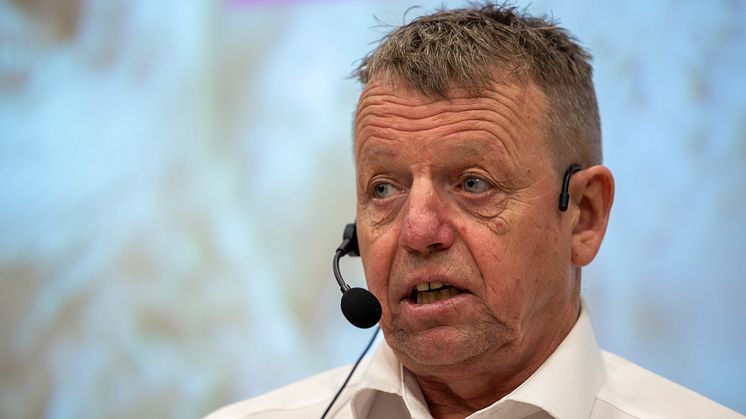 Per Inge Egeland fra Rogaland ble på årsmøtet i Norsvin SA gjenvalgt som styreleder. Foto: Tom-Erik Holmlund/Fagbladet Svin