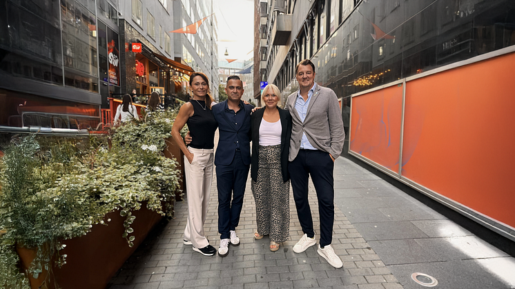 Kristin Rodewald, vice vd, Farzad Golkar, affärsområdeschef Matchning, Therese Abrahamsson, kontorschef, Mathias Svensson, vd. 