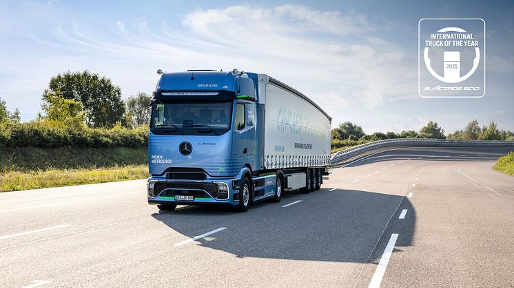 Mercedes-Benz eldrivna eActros 600 har utsetts International Truck of the Year 2025. Utmärkelsen är det viktigaste priset i branschen och juryn består av lastbilsjournalister 24 europeiska länder.