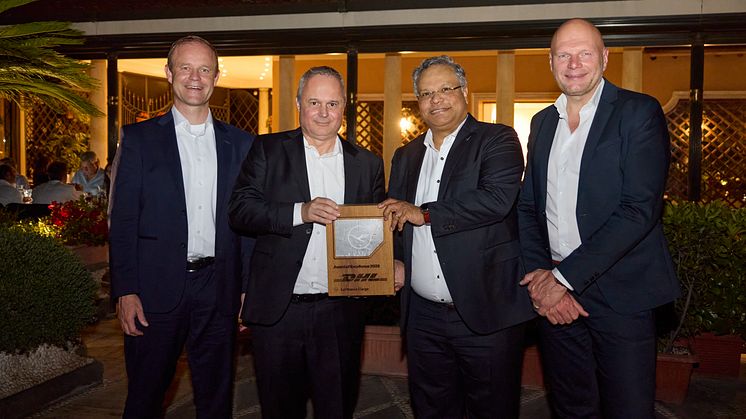 (f.l.t.r.) Frank Bauer, CFO, Labor Director of Lufthansa Cargo, Michael Blaufuss, SVP Global StarBroker, DHL Global Forwarding, Ashwin Bhat, CEO of Lufthansa Cargo, and Dietmar Focke, COO of Lufthansa Cargo