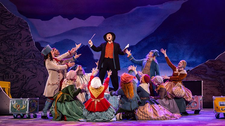 Spynorsk. The Musical av Are Kalvø var den store musikal-satsinga i 2024. Foto: Ole Herman Andersen/Det Norske Teatret.