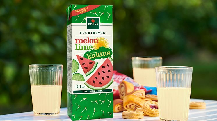 Nya fruktdrycken från Kiviks Musteri med smak av Melon, lime och kaktus.