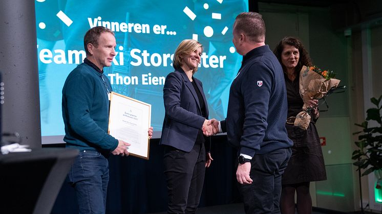 Prisen for Årets grønne driftsteam i 2023 gikk til team Ski Storsenter fra Olav Thon Eiendom. 