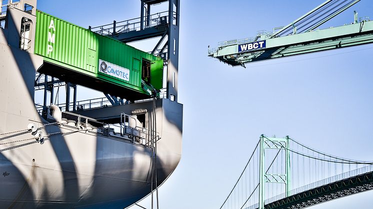 Cavotec PowerFit containerised shore power system enables retrofitting process to take place while vessels are sailing.