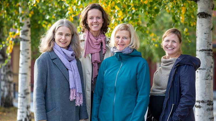 Fr. v. Ina Asklund, specialist i allmänmedicin, Malin Sjöström, docent och specialist i allmänmedicin, Eva Samuelsson, professor em. och specialist i allmänmedicin samt Emma Nyström, ST-läkare i allmänmedicin. 