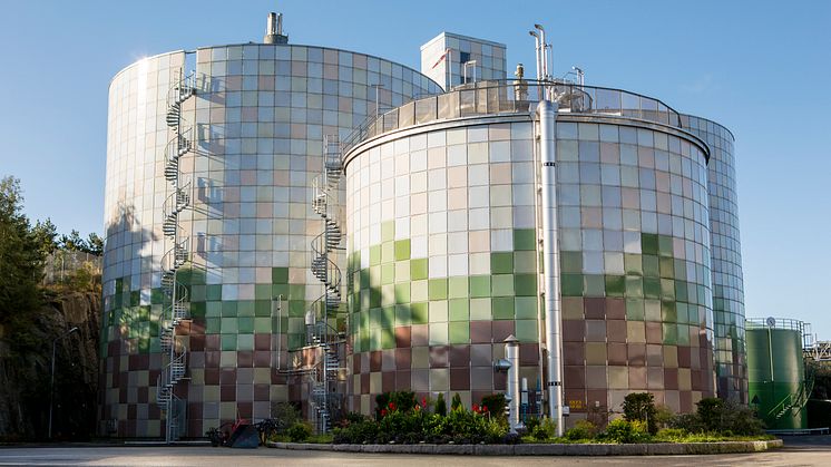 I Gryaabs biogasanläggning rötas slam från avloppsvattnet och då bildas biogas som omvandlas till miljömärkt fordonsbränsle. Foto: Emelie ASplund