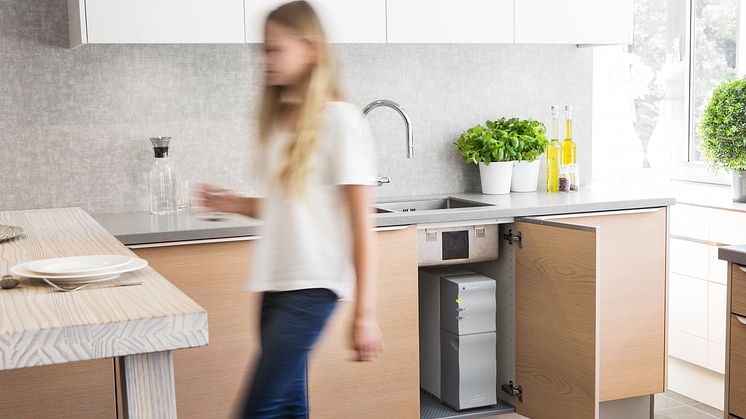A sleek looking Bluewater Spirit fits snugly, unobtrusively under the kitchen sink while generating cleaner, healthier water on demand for the entire family all day long.