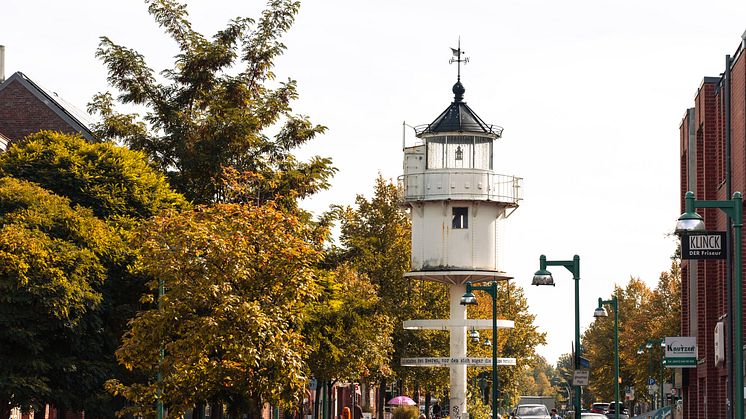 Der Leuchtturm ist nicht nur Wahrzeichen sondern auch Orientierungspunkt und Herzstück in Pries-Friedrichsort