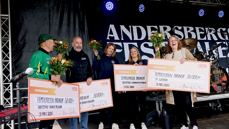 Den extra utdelningen är en del av en större satsning på föreningslivet under året. På Andersbergsfestivalen i maj delade HFAB ut fyra stipendier till lokala föreningar, till ett totalt värde av 200 000 kronor.
