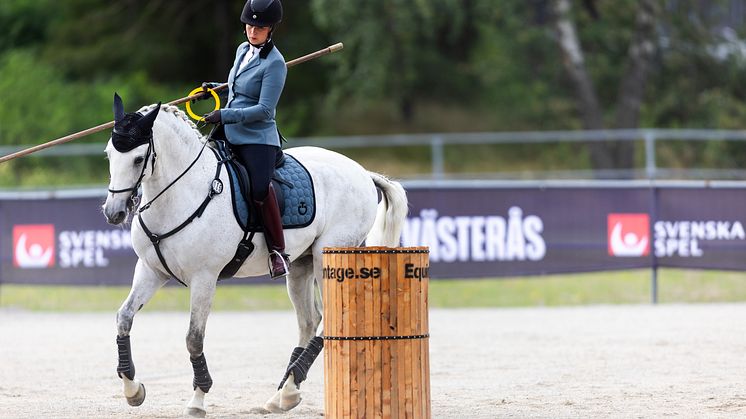 Idamaria Johansson och Hoxi är ett av de svenska ekipagen vid EM i working equitation i helgen. Foto: Tobias Sterner/Bildbyrån (ej fri för publicering)