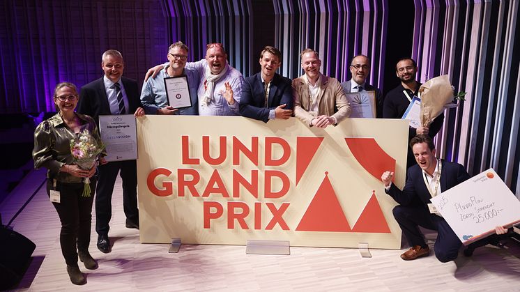 Under Lund Grand Prix delades priser ut till sex fantastiska Lundaföretag som på olika sätt har utmärkt sig: Cellavision, Detective Dogs Watson, Birka Biostorage, Eriks Grönyteservice, Zimmerdahl Antiques & Design och Pluvioflow.