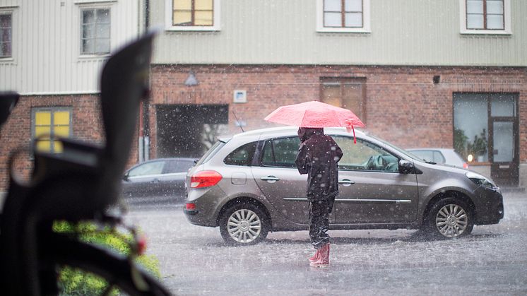 I Göteborg regnar det var tredje dag. Mest regn kommer i juli och augusti. Är du förberedd? Foto: Lo Birgersson
