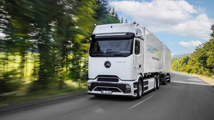 Nya Mercedes-Benz eActros 600 med upp till 50 mils räckvidd får premiär på Elmia Lastbil