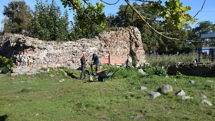 Aktuell erforschen Studierende der Universität Hamburg sowie Archäologinnen und Archäologen die Burgruine Glambek © Lorenz Luick