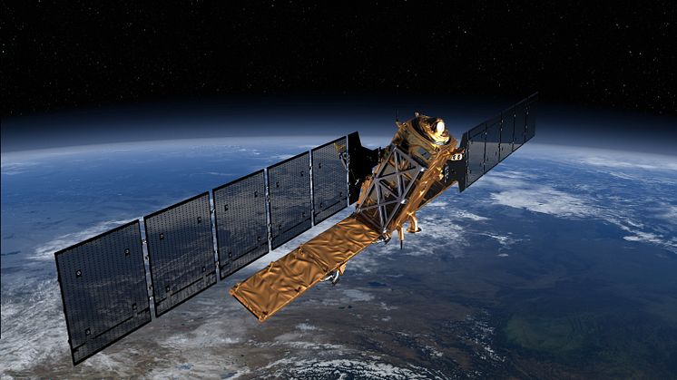 Miljösatelliten Sentinel-1C använder en antenn från Beyond Gravity i Göteborg. © ESA/ATG Medialab.