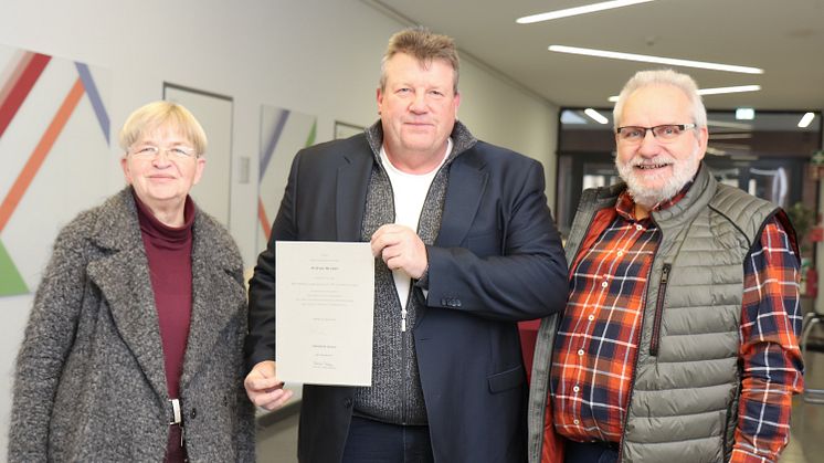 Vizepräsidentin Dr.in Marion Rieken, Andree Wrobel und Andreas Förstermann vom Personalrat.