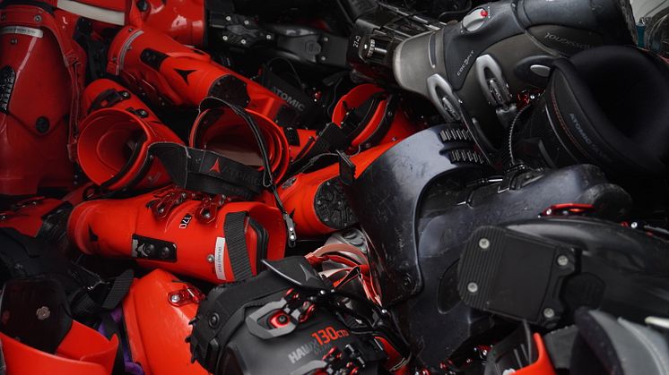 Ski boots collected for recycling