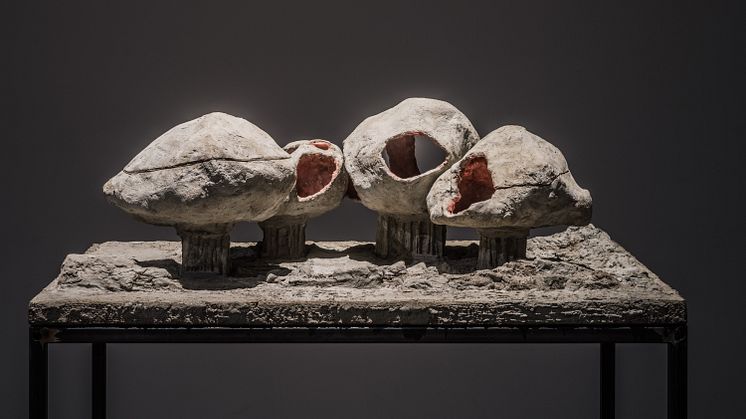 Mire Lee, Endless House: Four Heads, Two of Which Open, 2021–2025. Foto: Bonniers Konsthall (Jean-Baptiste Béranger)
