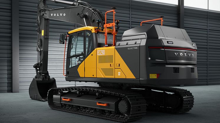 Uppdaterade Volvo EC230 Electric är laddad för en hel arbetsdag
