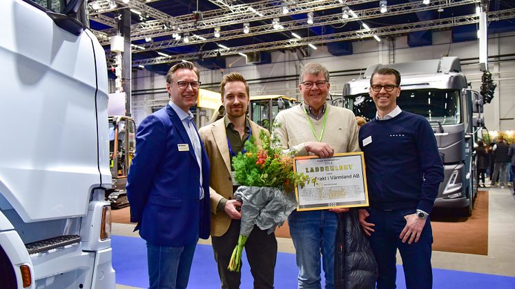 Niklas Engholm, Försäljningschef Scania - Anders Lööf - vd LBC Frakt i Värmland, Lars Reinholdsson - senior adviser o fd vd  LBC Frakt i Värmland, Niclas Johnson - Försäljningschef Volvo Lastvagnar