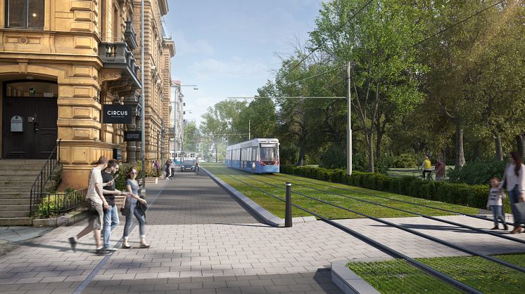 Spårväg i Alléstråket är ett av ärendena på stadsbyggnadsnämnden i oktober. 
